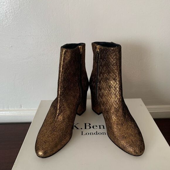 L.K.Bennett London warm gold Lea jourdan ankle boots size 5,5, E U 36 - Picture 14 of 16